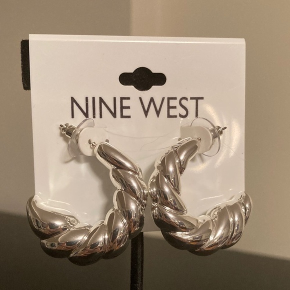 Nine West Twisted Silver Earrings